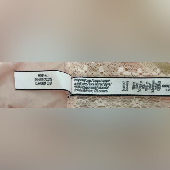 Victoria’s Secret Bralette Pink Floral Lace Pull On Stretch Sexy Summer; size M - Picture 3 of 4